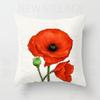 Nordic modern red flower linen pillowcase sofa cushion cover home decoration can be customized for you 40x40 50x50 60x60 45x45