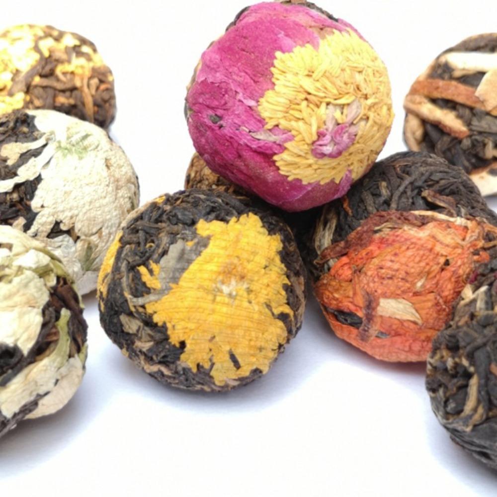 12 Flavors Yunnan Dianhong Black Tea Balls: Rose, Osmanthus, Jasmine & More
