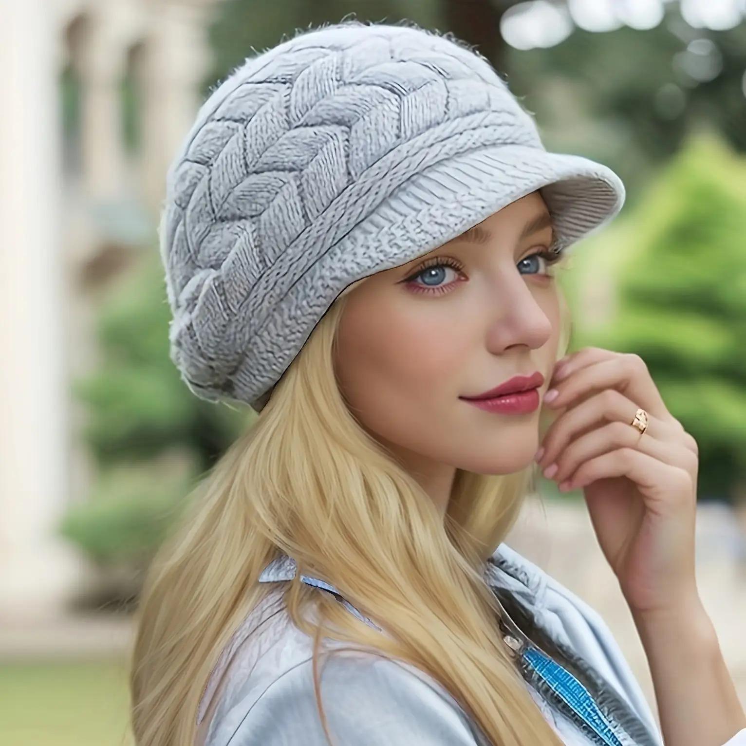 

Women s Winter Hat with Detachable Ear Flaps,Soft Warm for Cold Weather, All-Season & Christmas, Hand Washable Pure Color сірий колір