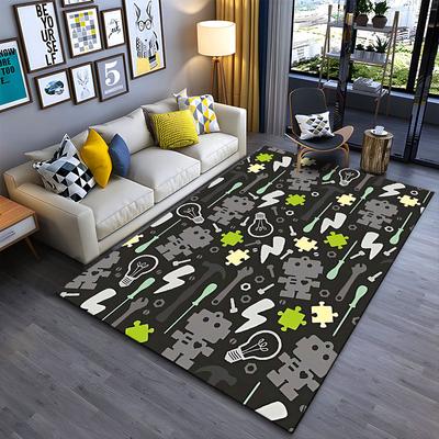Robot Tools Pattern Carpet Suitable As a Non-slip Mat for the Living Room or Bedroom Sofa