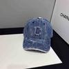 High-quality Washed Denim Ripped Baseball Caps, Men's and Women's Ins Trendy Brand C Letter Cap, Showing a Small Tide