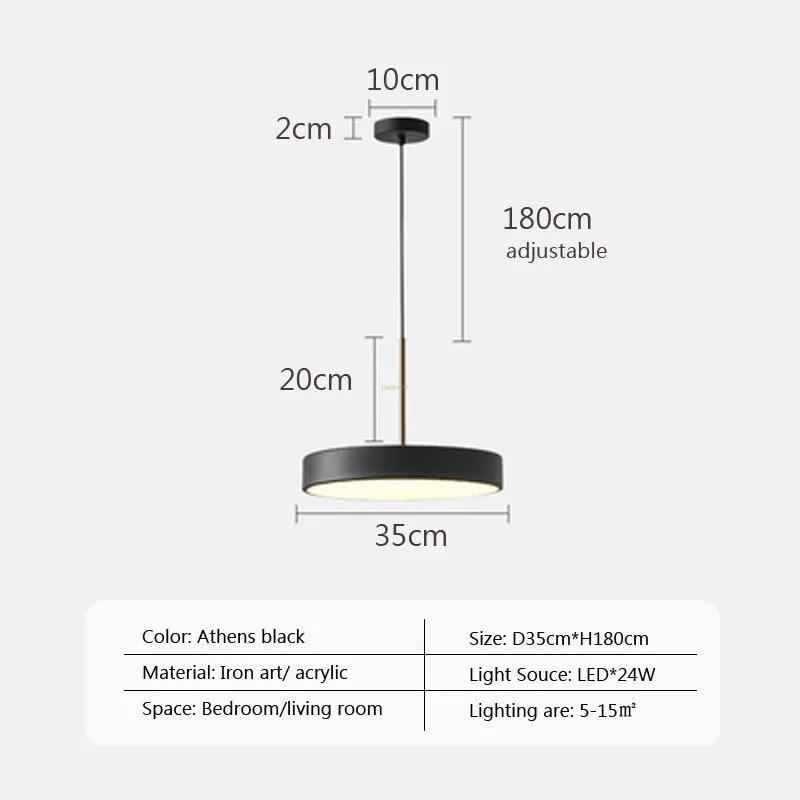 Nordic LED Pendant Light Disc Multicolor Dining Room Hanging Fixture For Bar Bedroom Living Room Study Indoor Decor Illumination