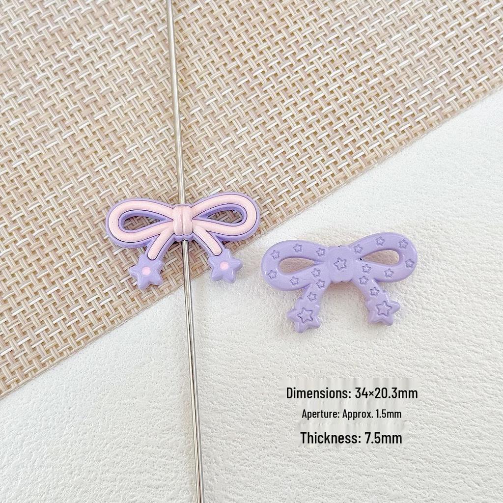 Macaron Colored Bow Hair Tie & Beaded Phone Chain Accessories - Cute & Stylish DIY