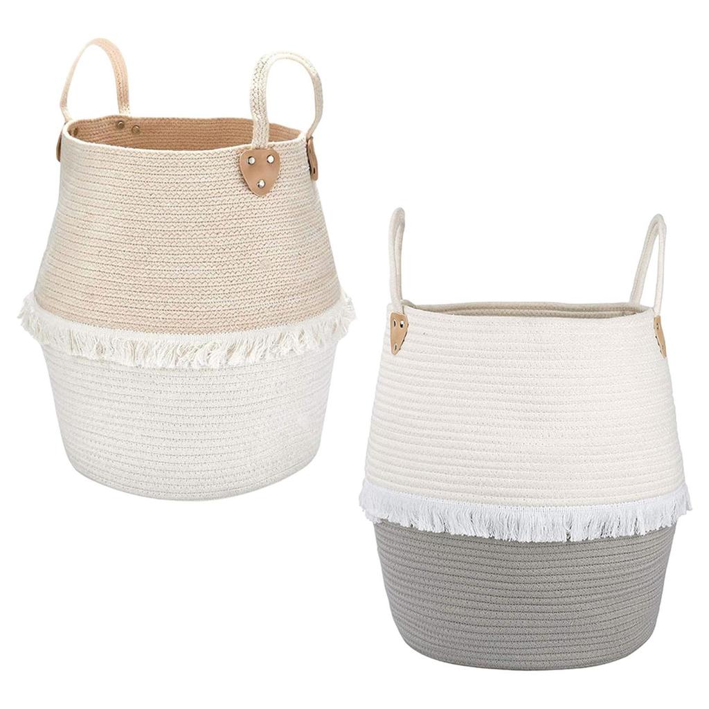 Laundry Basket Baby Toy Hamper Laundry Hamper Blanket Basket Woven Storage Basket for Living Room Bathroom Dorm Clothes Bedroom