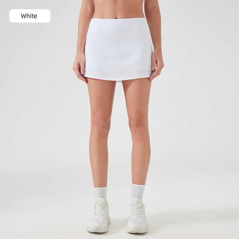 Foreign Trade New Sports Short Dress Women Summer Ice Feeling Quick-Drying Breathable Fake Two Pieces Anti-exposure Yoga Skirt Fitness Tennis Skirt