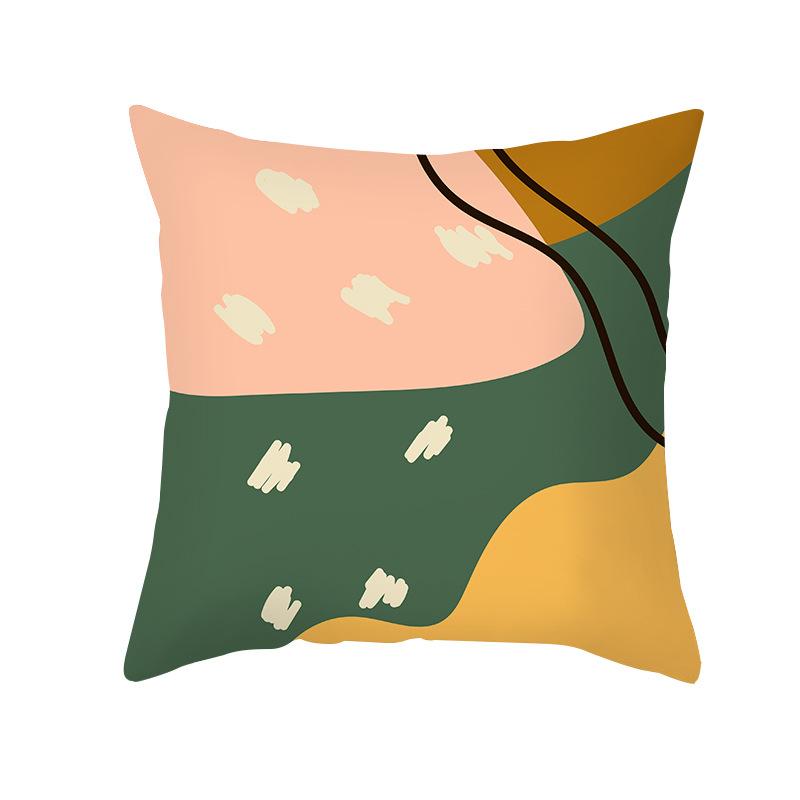 Sofa Pillow Cover Nordic Simple Abstract Office Cushion Peach Skin Pillow Cover
