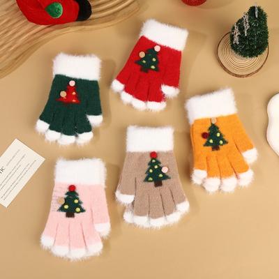 Anime Niedliche Weihnachtshandschuhe für Jungen Mädchen Cartoon Mode Touchscreen Geteilte Fingerhandschuhe Kinder Winter Outdoor Warme Fäustlinge