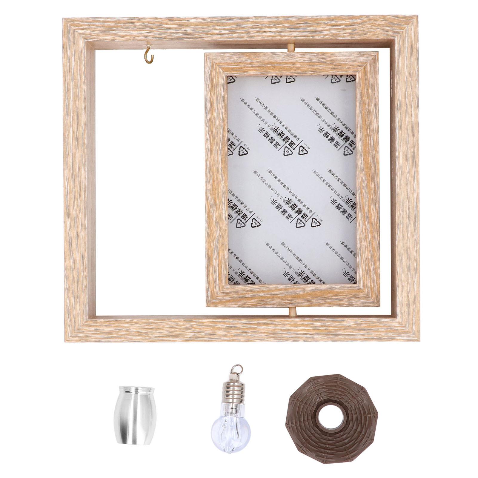 

Мемориальная фоторамка для домашних животных с банкой для праха, инновационный вращающийся механизм, двойной дисплей, потеря собаки S Silver