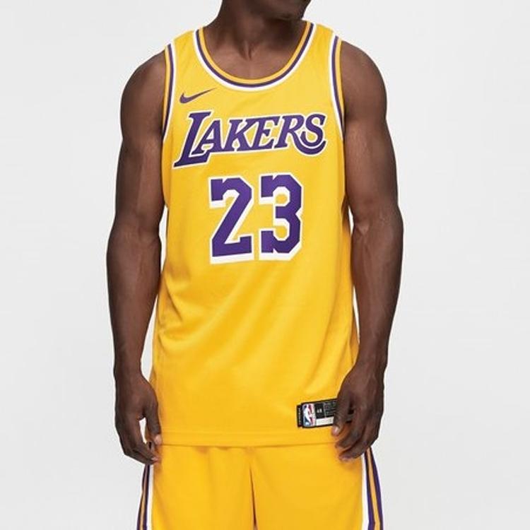 Nike LeBron James Icon Swingman Jersey Yellow Men Streetwear AA7099-741