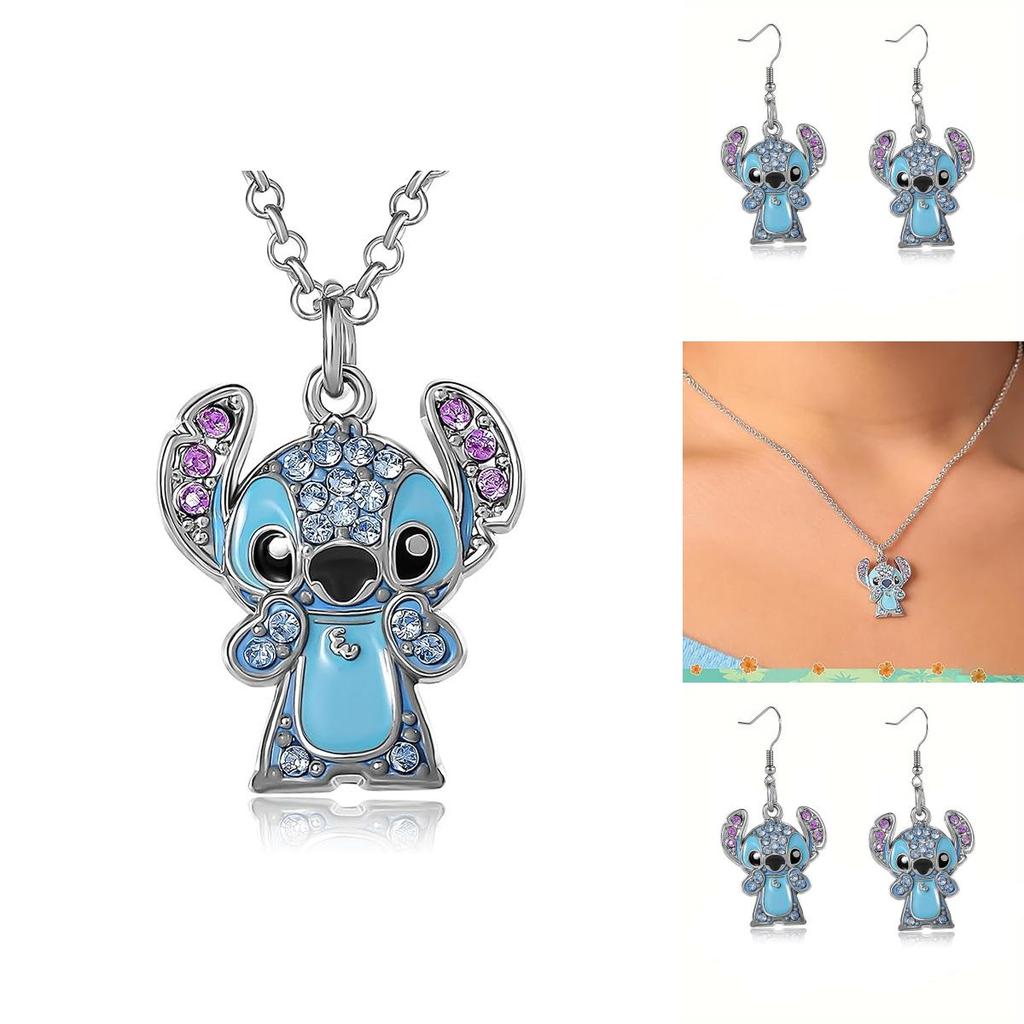 Lilo Stitch Fashion Jewelry Alloy Chain With Rhinestones For Casual Gift