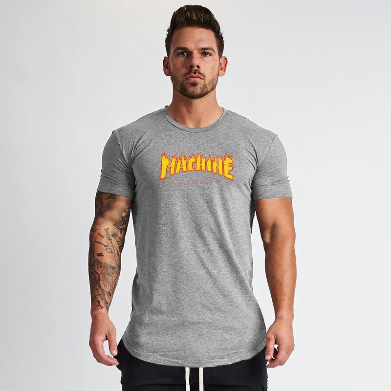 Muscleguys Мужской облегающий летний новый топ с принтом для тренировок на открытом воздухе и бега