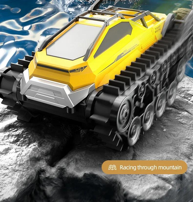 JJRC Q183 RC Car 2.4G Amphibious All Terrain Tracked Tank Remote Control Truck Climbing Off-Road Vehicle Waterproof Toy Kid Gift
