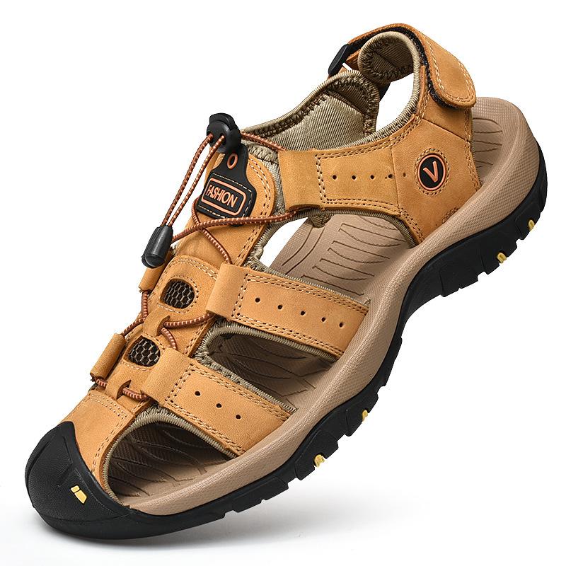 Korean Style Men's Breathable Outdoor Sports Sandals - Trendy Summer Closed-Toe Beach Shoes for Teenagers