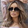 Gun Pink Silver Mirror Oversized Sunglasses Designer Pilot Shades for Women Men Top Fashion Eyewear