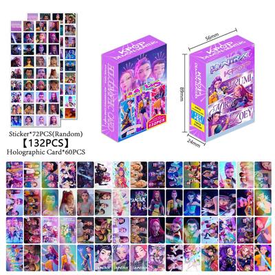 KPOP Demon Hunter Girl Group Laser Holographic Photo & LOMO Cards with Stickers - 132 Sheets