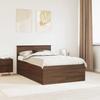 Bed Frame Brown Oak Look 120 X 190 Cm Wood Based Panel