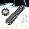 USB Rechargeable Led Flashlight Telescopic Zoomable Tactical  Torch Portable Spotlight Long-Range Flood Camping Flashlights