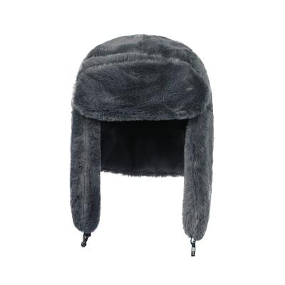 Jbluelover Pilot Cap with Ear Solid Large Perfect for and Outdoor Gray C Flaps, Stylish, Color, Warm, Winter, Fleece-Lined, Comfortable, Adjustable,