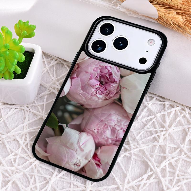 Peony Delicate Flower Shockproof Phone Case for iPhone 17 Air 16e 15 11 12 14 13 Pro Max Cover Coque
