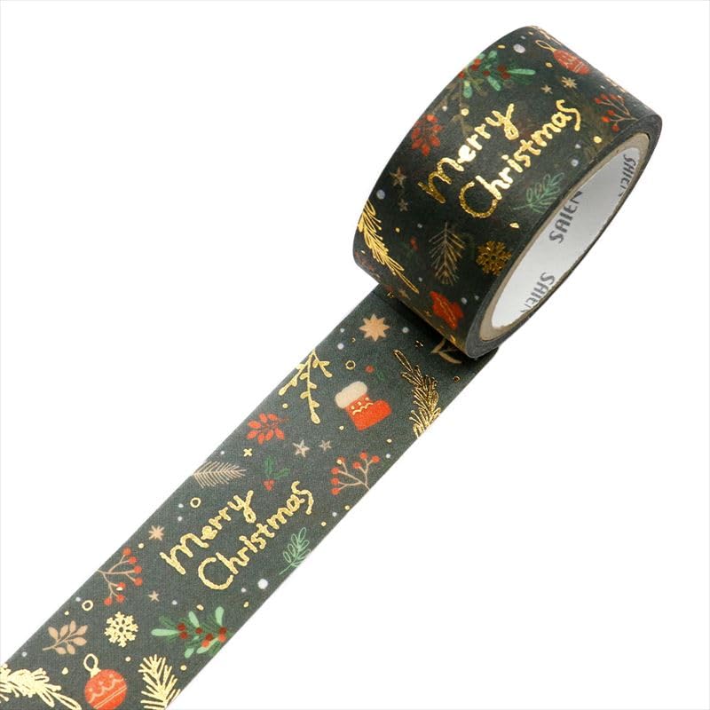 Made In Japan SAIEN Masking Tape 20mm X 5m Roll "Merry Christmas" UR-4088