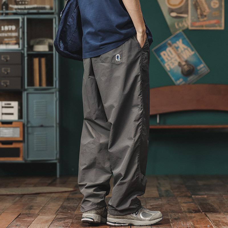 

Men s Loose-Fit Casual Wide-Leg Overalls - Retro Quick-Dry Outdoor Pants for Autumn M серый