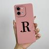 For vivo Y28 4G Case vivo Y28 4G Cover Cute Initial Letters Square Liquid Soft Silicone Phone Case Matte Shockproof Back Cover