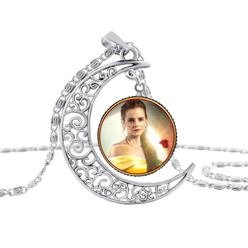 Beauty And The Beast Glass Bead Pendant Necklace For Friends Gift
