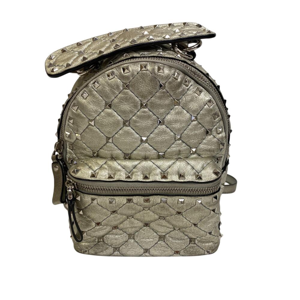 

VALENTINO Studded Mini Backpack leather Backpack Â· Daypack Silver leather Women Used