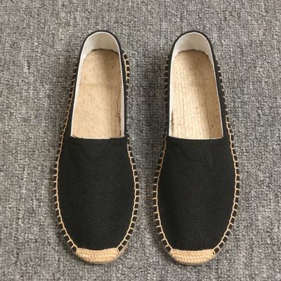Heren Flats Plimsolls Effen Canvas Schoenen Casual Linnen Loafers Schoenen voor geliefden Mannelijke hennep Espadrille Vissersschoenen 569po
