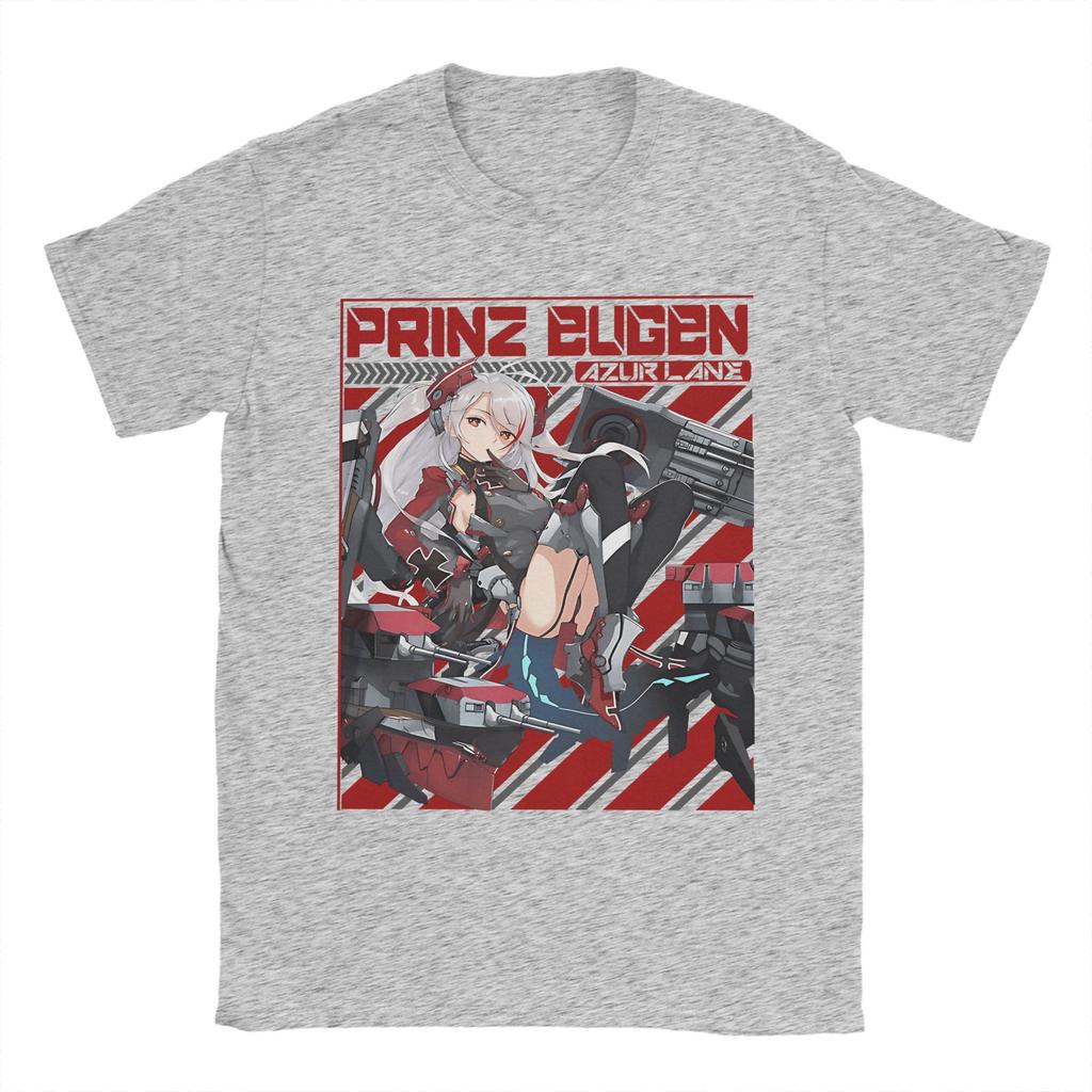 Azur Lane Game 100 Cotton T Shirt For Adult Beach PRINZ EUGEN Vintage T Shirts O-Neck Trendy Cool Tees Big Size Print Clothes