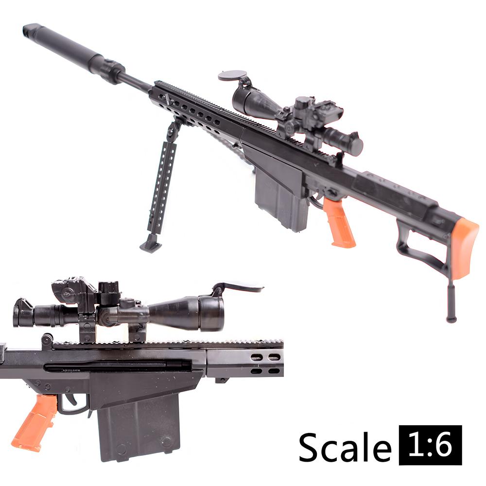 1/6 Scale US Army Military Weapon M82A1 Sniper Rifle M134 M14 M16 Police Soldier SWAT Action Figure Assemble Model Guns Toys