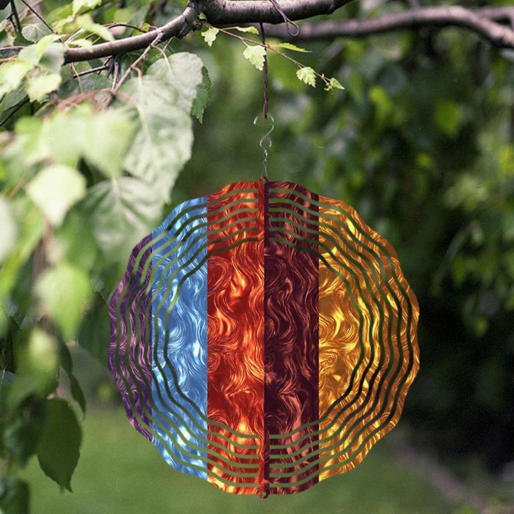 Hanging Wind Spinner 10 Inch Outdoor Garden Decor Metal Wind Chime with 360 Rotating Hook Elegant Lawn Balcony