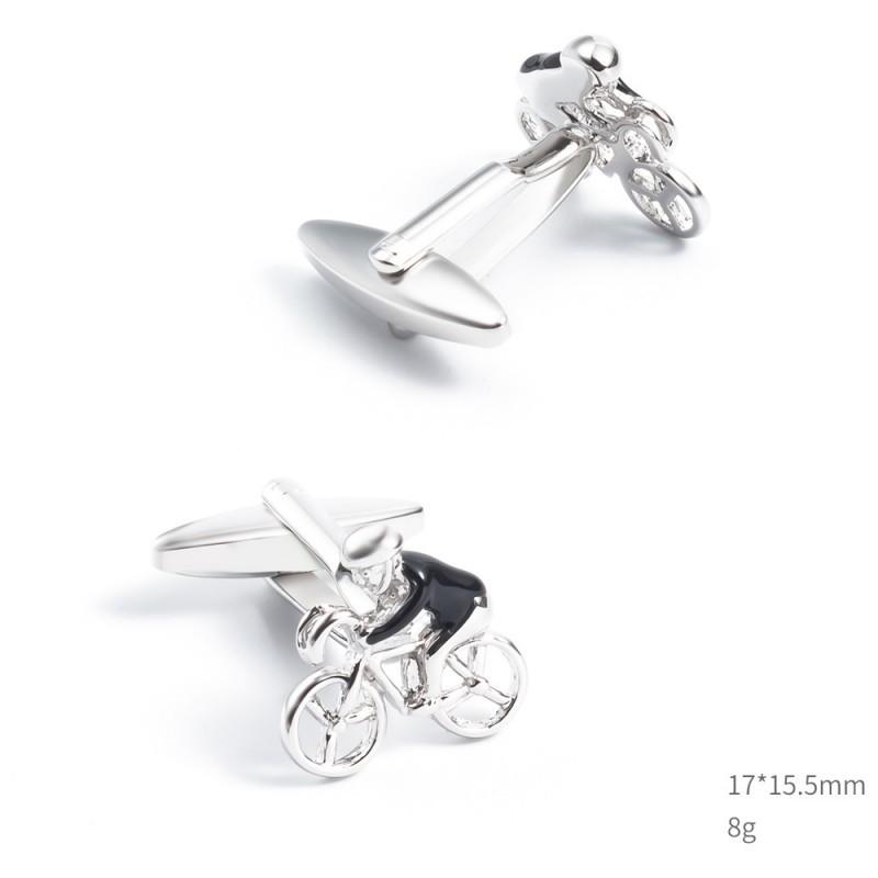 Bicycle Race Style Full Copper Metal Cufflinks Men's Shirt