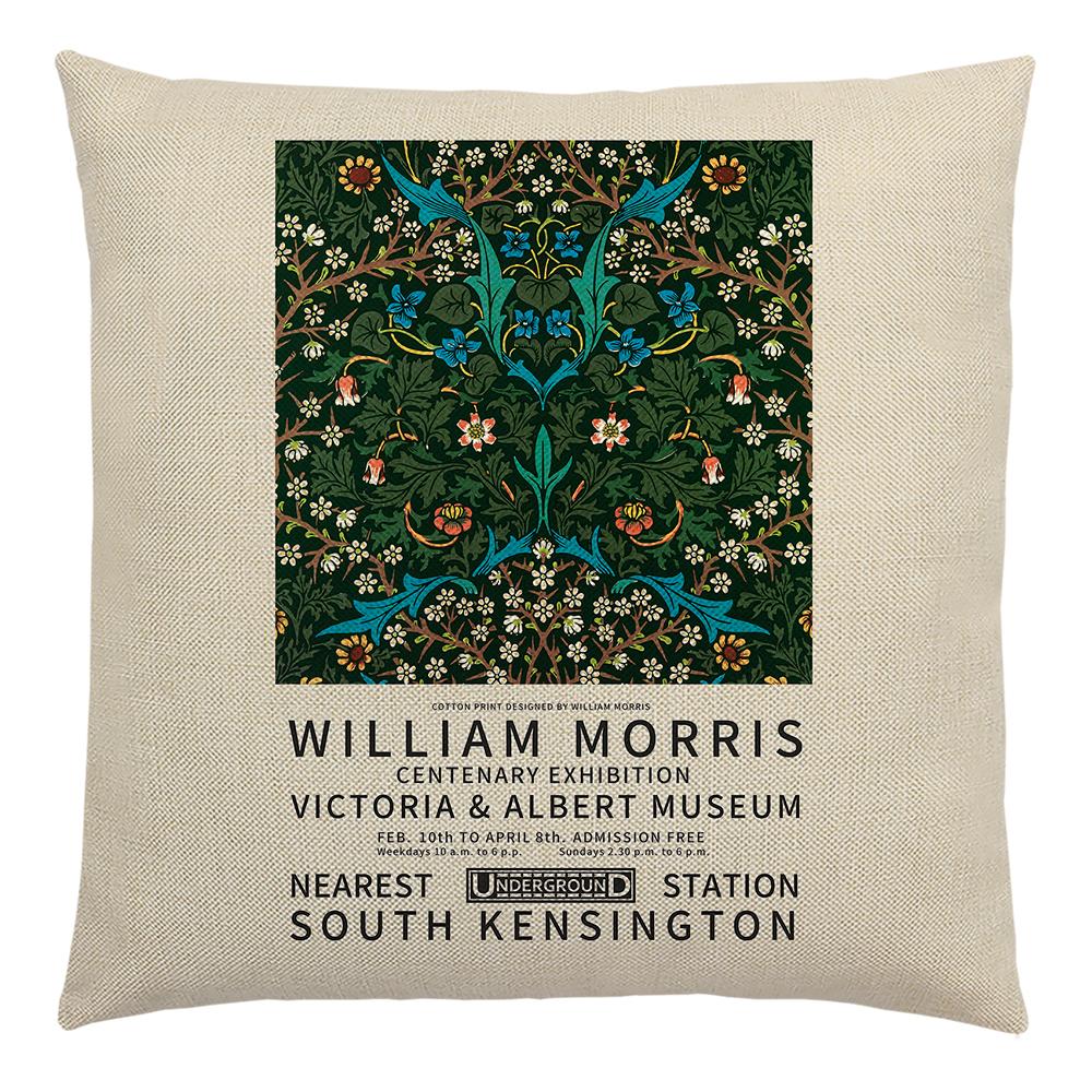 William Morris Painting Cushion Cover for Sofa Throw Pillow Cover Vintage Linen Pillow Case Home Decoration Leaf Plants Printing