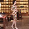 Chinese Style Cheongsam Retro Mid-length Improved Cheongsam Temperament Short-sleeved Dress
