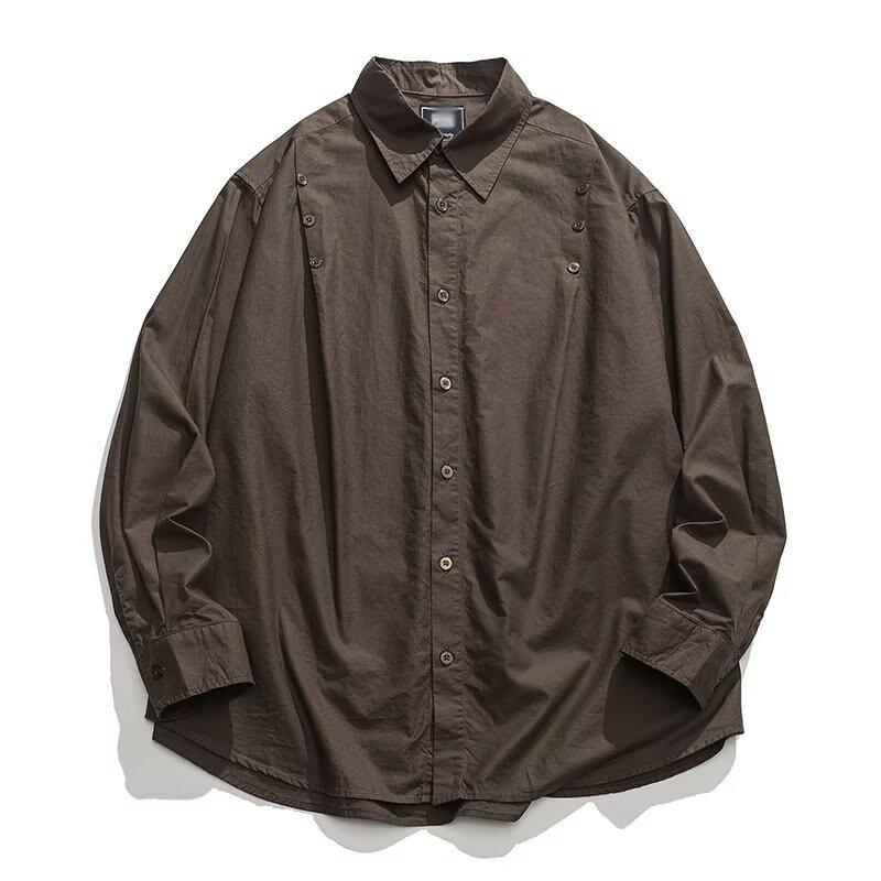 

2024 Комбинезон с длинным рукавом, рубашка в японском стиле в гонконгском стиле, свободная рубашка для мальчиков, летнее модное универсальное повседневное пальто 2XL серый