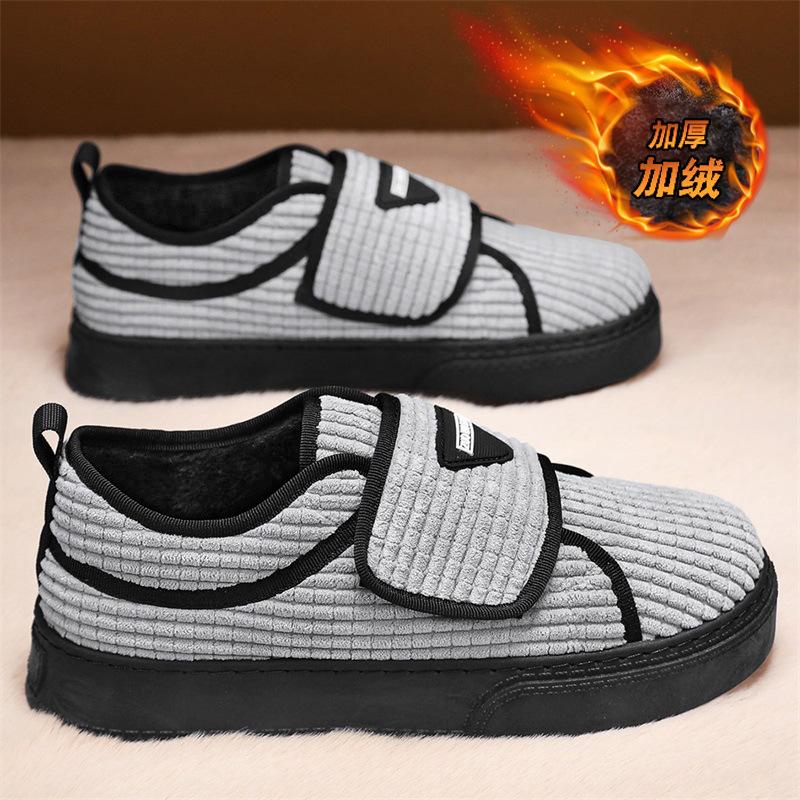 

Модные зимние мужские вельветовые меховые теплые флисовые ботинки для снегоступов Удобные кроссовки для активного отдыха Кроссовки для скейтбординга с липучкой Нескользящие роскошные 39 серый