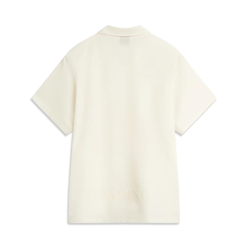 Li Ning Série Wade Couleur Unie Doux Respirant Polyvalent Décontracté Manches Courtes Chemise Hommes ASHV199-2