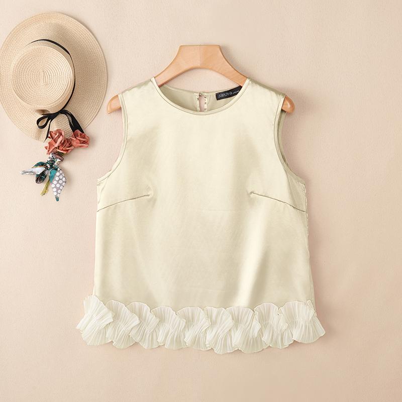 ZANZEA Women Casual Round Neck Elegant Sleeveless Tank Tops S