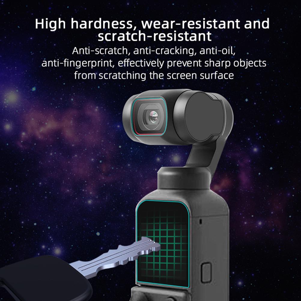 Tempered Glass Lens and Screen Protector Kit Protective Lens and Screen Film Compatible for Pocket 2 Camera