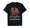 Easily Distracted by Dragon and Books Nerds T-Shirt