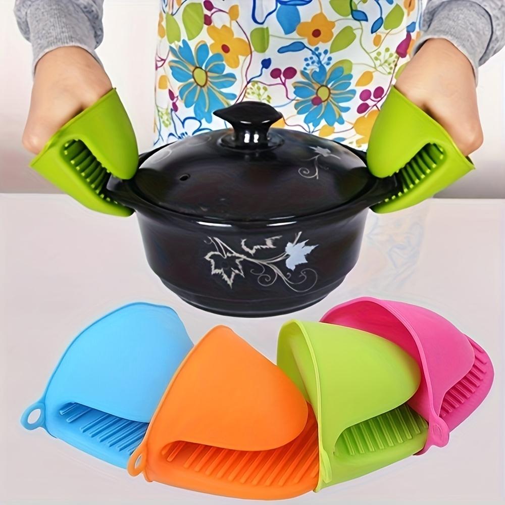 1 Pair of Silicone Pot Holder Gloves with Anti-slip Grip, Suitable for Holding Kitchenware with Both Hands. Kitchen Essentials | Colorful Kitchenware