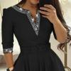 2026 Elegant V-Neck Waist-Hugging Dress with Belt - Autumn/Winter Collection