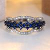 Cute Female Small Blue Round Zircon Stone Ring Charm Silver Color Wedding  For Women