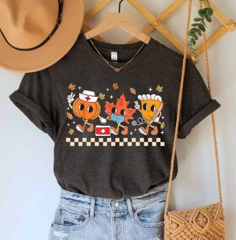 Nurse Thanksgiving Shirt Thankful Nurse Shirt Funny Nurse Shirt Pumpkin Pie XXXXL
