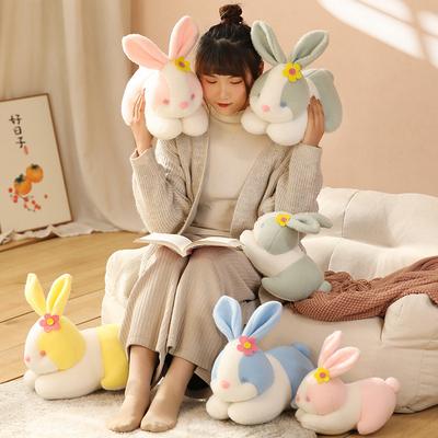 Cute Cute Flower Rabbit Doll Plush Toy Lying Rabbit Doll Girl Rag Doll Children'S Birthday Gift
