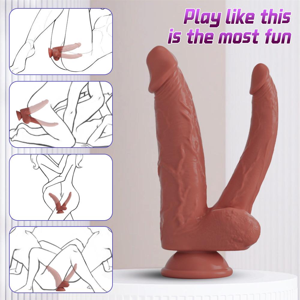 Double-Ended Realistic Silicone Dildo - Soft Dual Adult Toy for Women, Flexible Sex Toy for Enhanced Intimacy