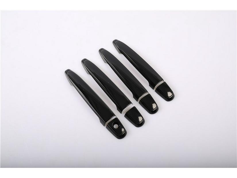 Carbon Fiber Pattern Door Handle Stickers for 2003-2008 Toyota WISH - Bright Black Door Bowl Decoration