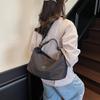New casual canvas messenger bag bag female college students commute to class large capacity horizontal square bag
