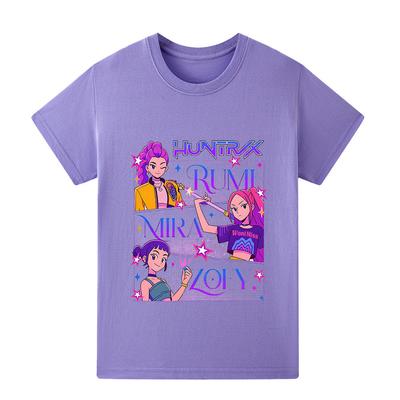 A1239 Kids Boys Girls Kpop Rumi Zoey Mira Print Short Sleeves T-shirt